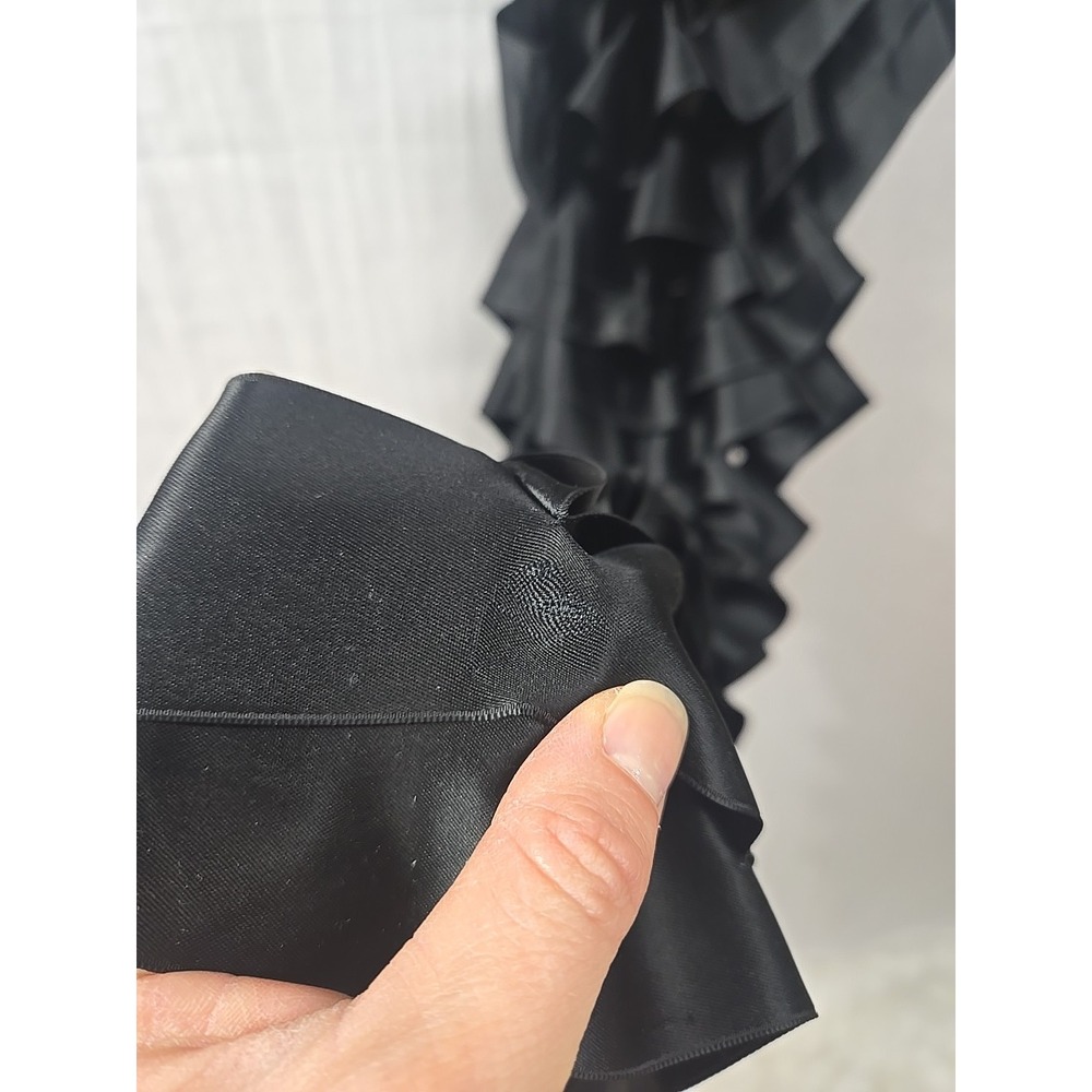 Helmet Lang Black Ribbon Dress Vintage Italy Honeycomb Exposed Seams Midi - Picture 7 of 14